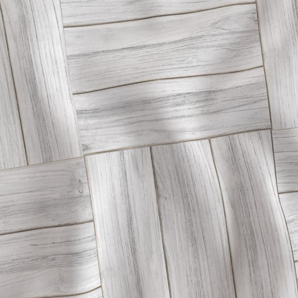 Whitewashed Geometric Parquet Wooden Planks 3 inch Fabric white wood fabric