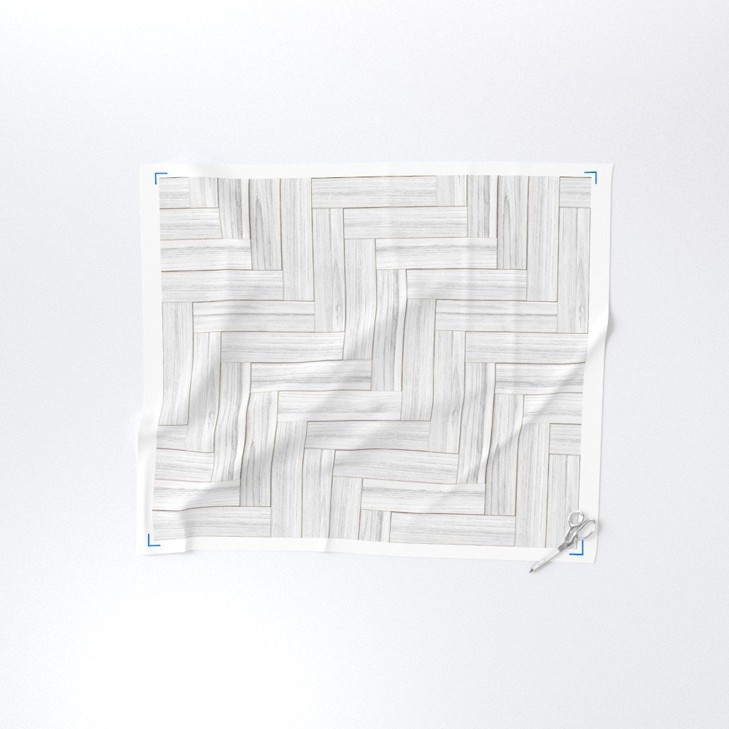 Whitewashed Geometric Herringbone 3 inch Fabric white wood fabric