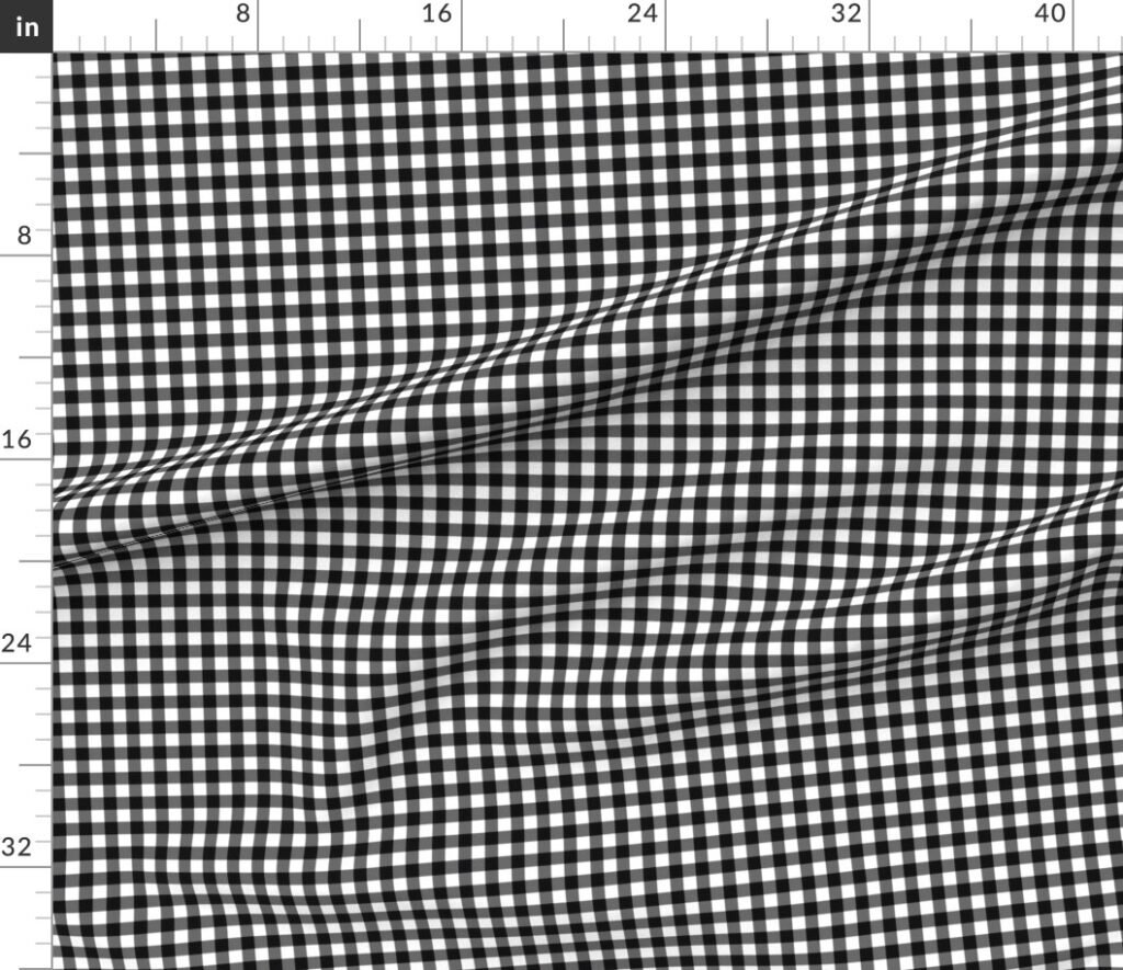 Black Color Classic Small Half Inch Gingham Check Tartan Plaid Fabric design