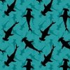 Dark Hammerhead Sharks Silhouette Circling in Lagoon Blue Water