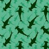 Dark Hammerhead Sharks Silhouette Circling in Jade Green Water