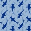 Dark Hammerhead Sharks Silhouette Circling in Sky Blue Water