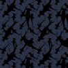 Dark Hammerhead Sharks Silhouette Circling in Navy Blue Water