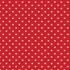 Mini White Valentines Polkadot Love Hearts on Poppy Red Background