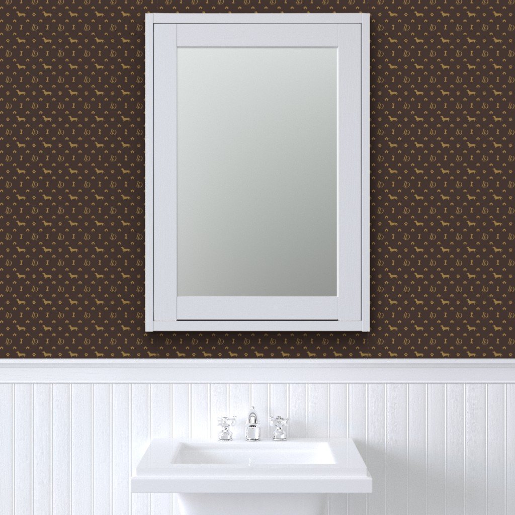 Louis Luxury Mini Dachsund Dog Attire Print Wallpaper mini dachshunds wallpaper