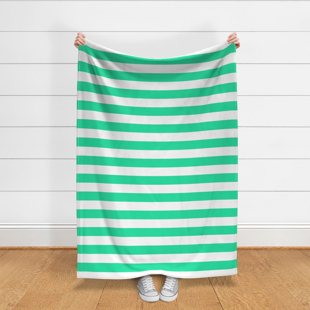 SeaMint Horizontal Tent Stripes Florida Colors of the Sunshine State Fabric mint water fabric