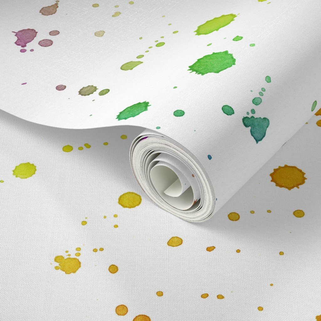 Rainbow Bright Pastel Watercolor Drops Splatters and Dribbles Wallpaper pastel dribbles wallpaper