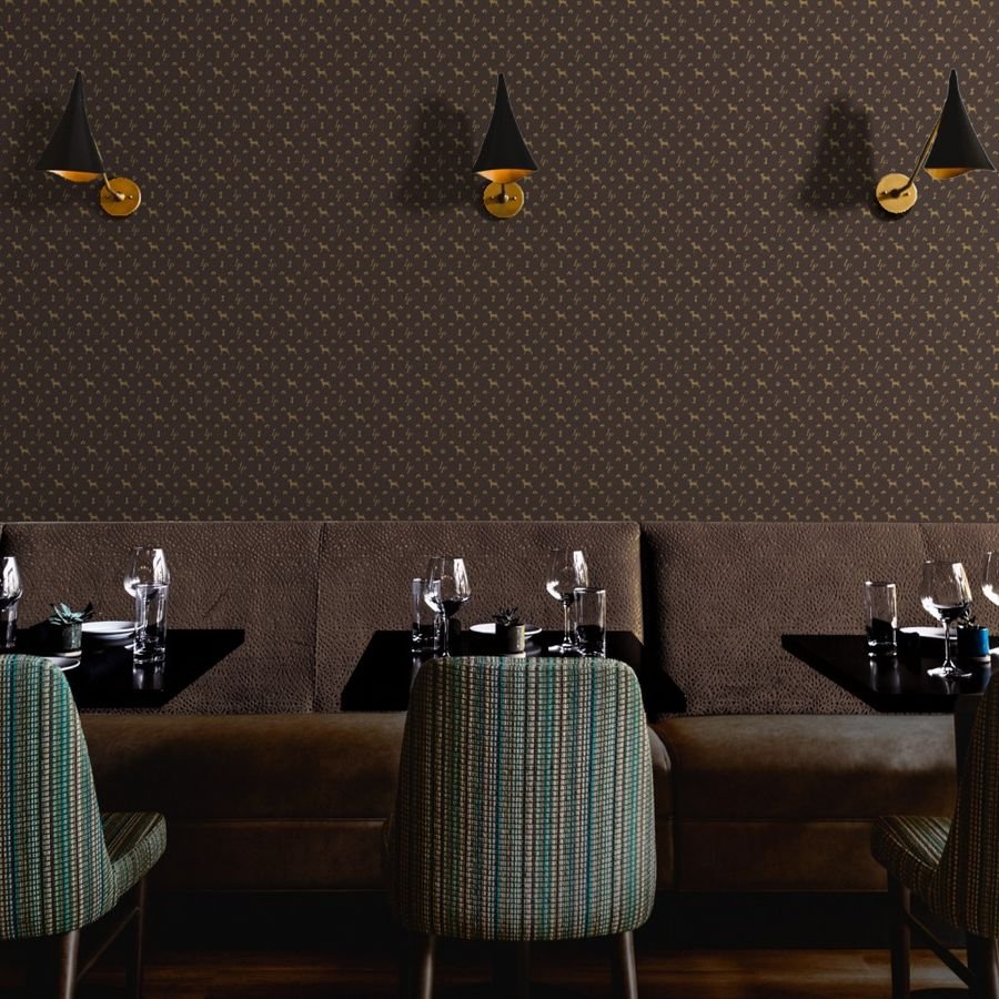 Louis Mini Pinscher Luxury Dog Attire Monogram Pattern Wallpaper brown and tan wallpaper