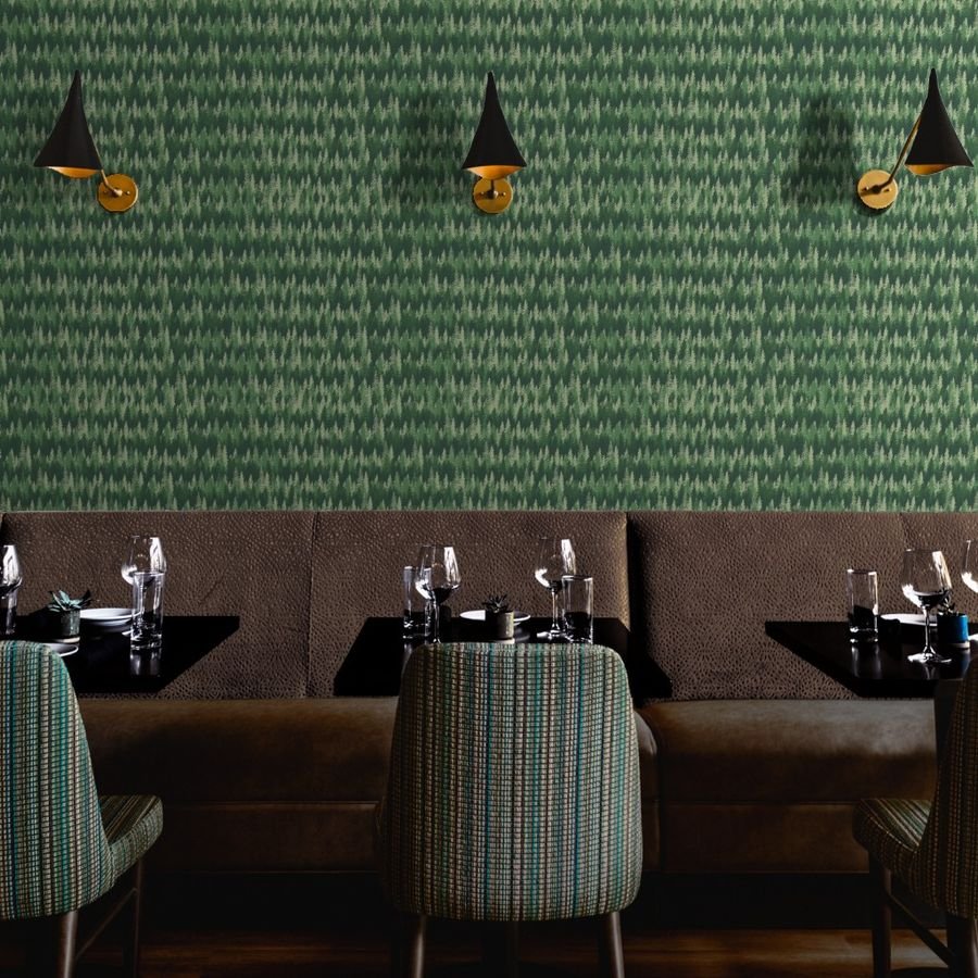 Endless Evergreen Forest with Fir Trees in Shades of Green Wallpaper pine tree wallpaper