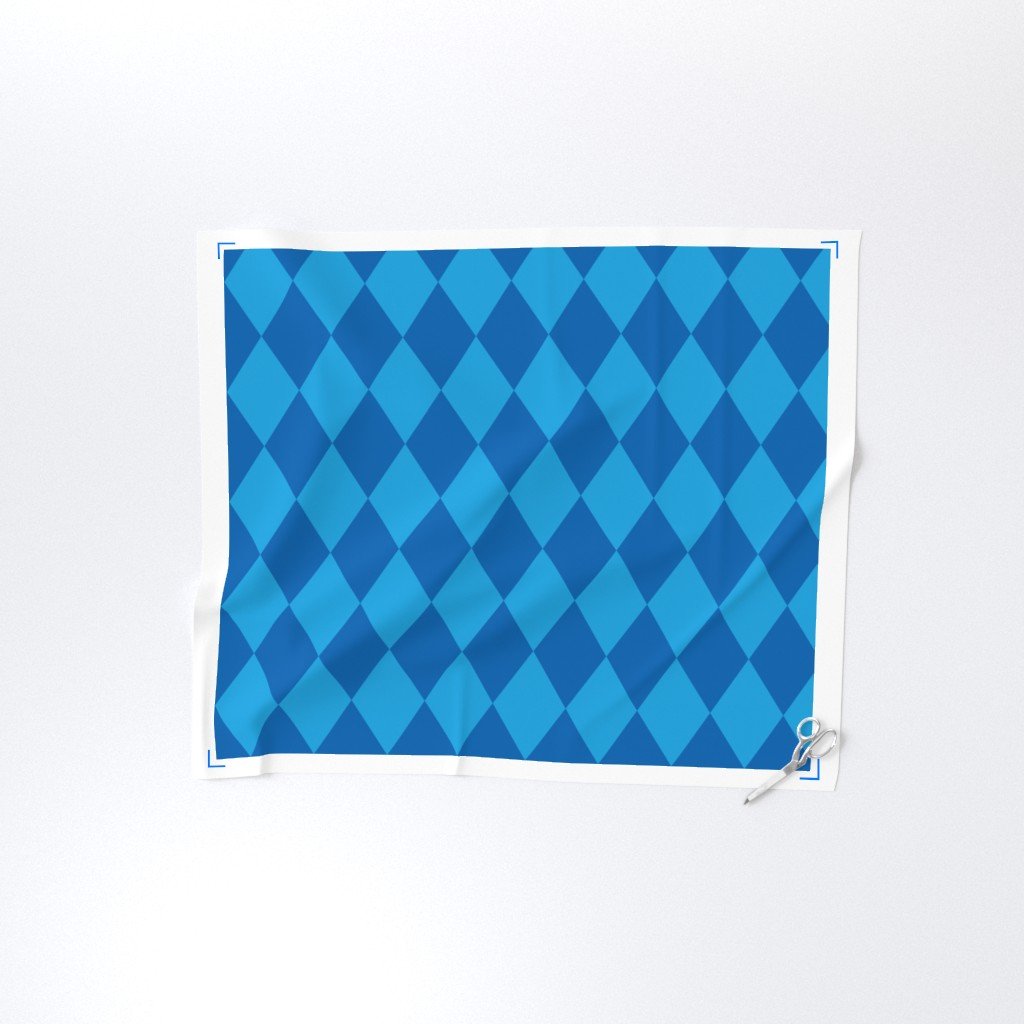 Oktoberfest 5 inch Bavarian Beer House Blue and Dark Blue Large Fabric beer houses fabric
