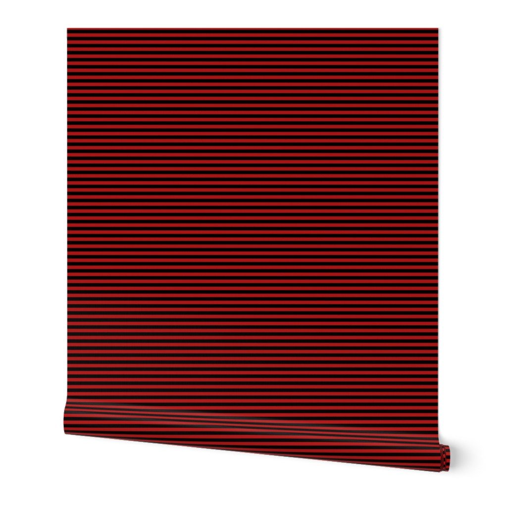 Halloween Holiday 1/4 inch Black and Blood Red Witch Stripes Wallpaper blood red wallpaper