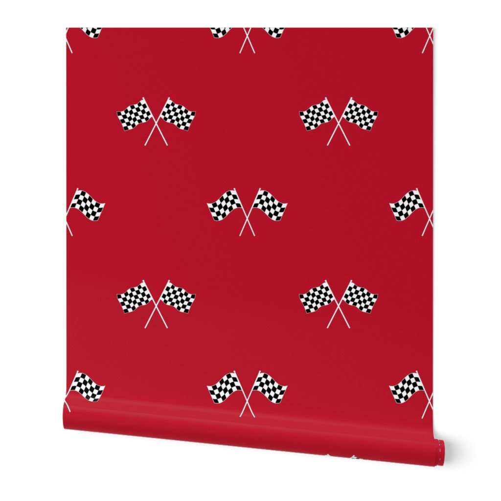 White Classic Chequered Flags on Racing Car Wallpaper green red wallpaper