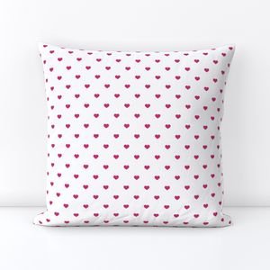 Mini Bubble Gum Pink Color Valentines Polkadot Love Hearts on White Design Collection Home Styling Collection bubble gum and white throw pillow design