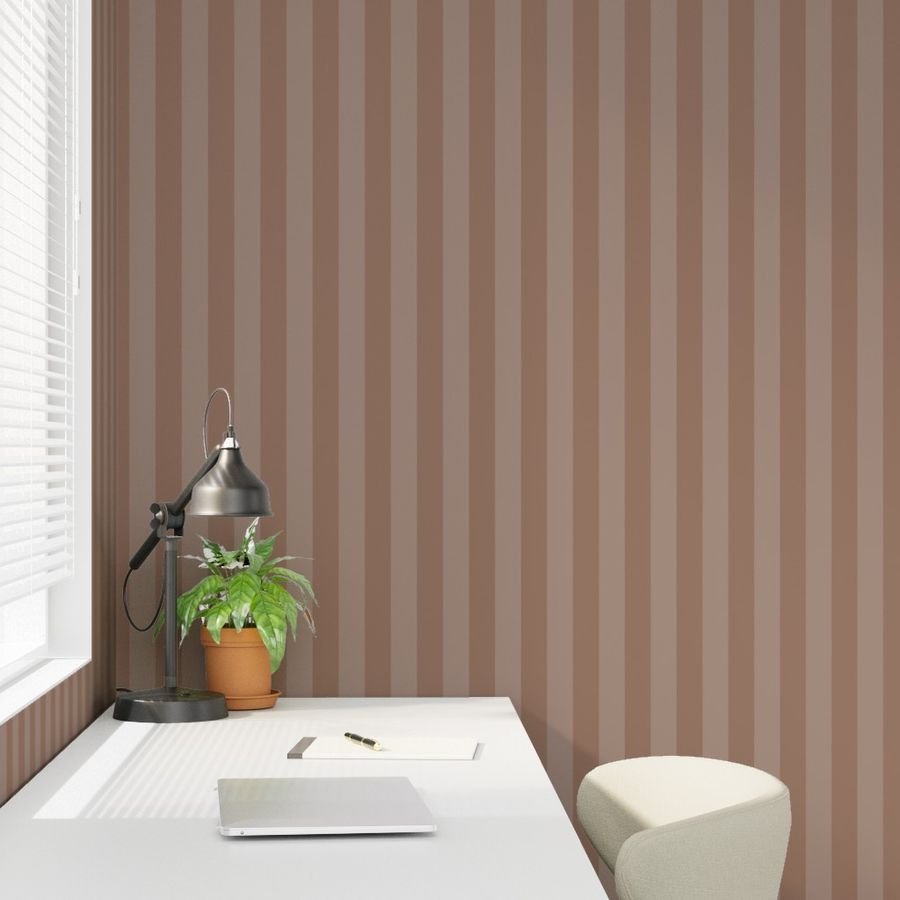 Two-Tone 2 Inch Mocha and Faded Mocha Modern Cabana Upholstery Wallpaper modern design wallpaper