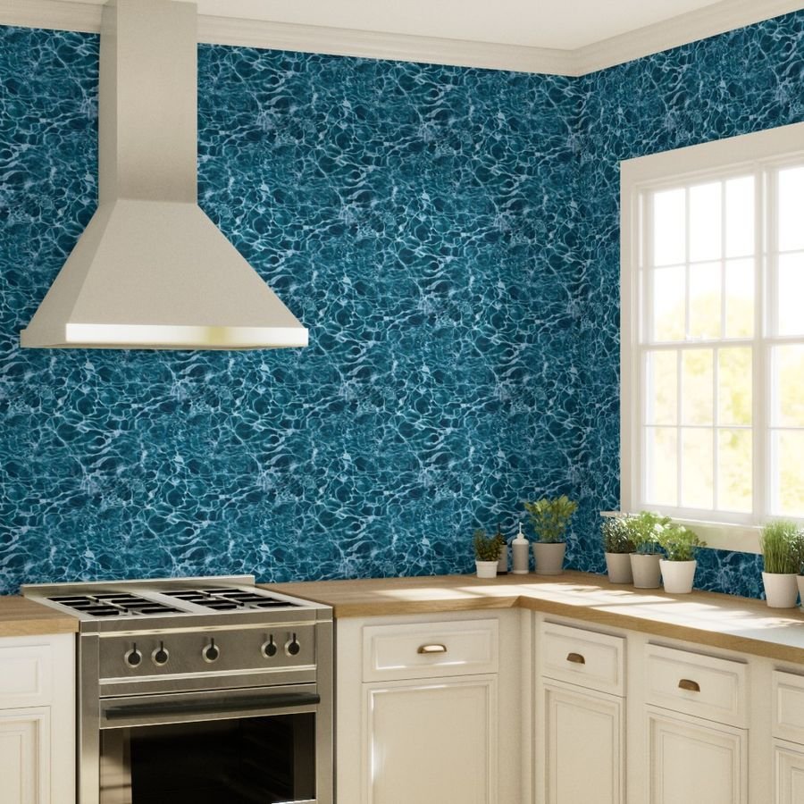 Teal Ripples in Wavy Water Wallpaper teal water wallpaper
