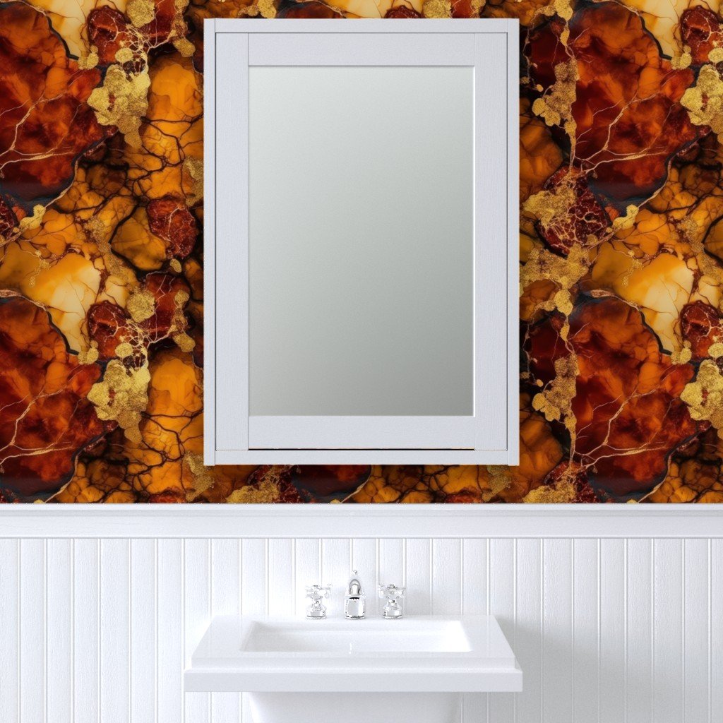 Amber and Gold Alcohol Ink 4 Wallpaper metallic swirls wallpaper