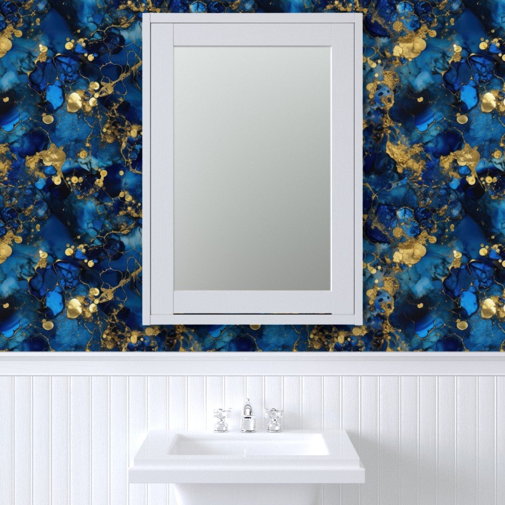 Lapis Lazuli and Gold Alcohol Ink 3 Wallpaper alcohol ink wallpaper