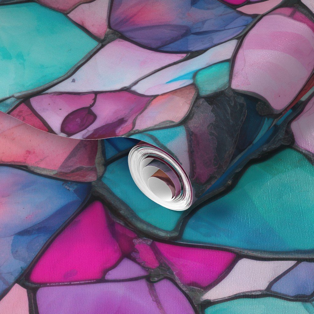 Pink and Blue Seaglass 4 Wallpaper broken glass wallpaper