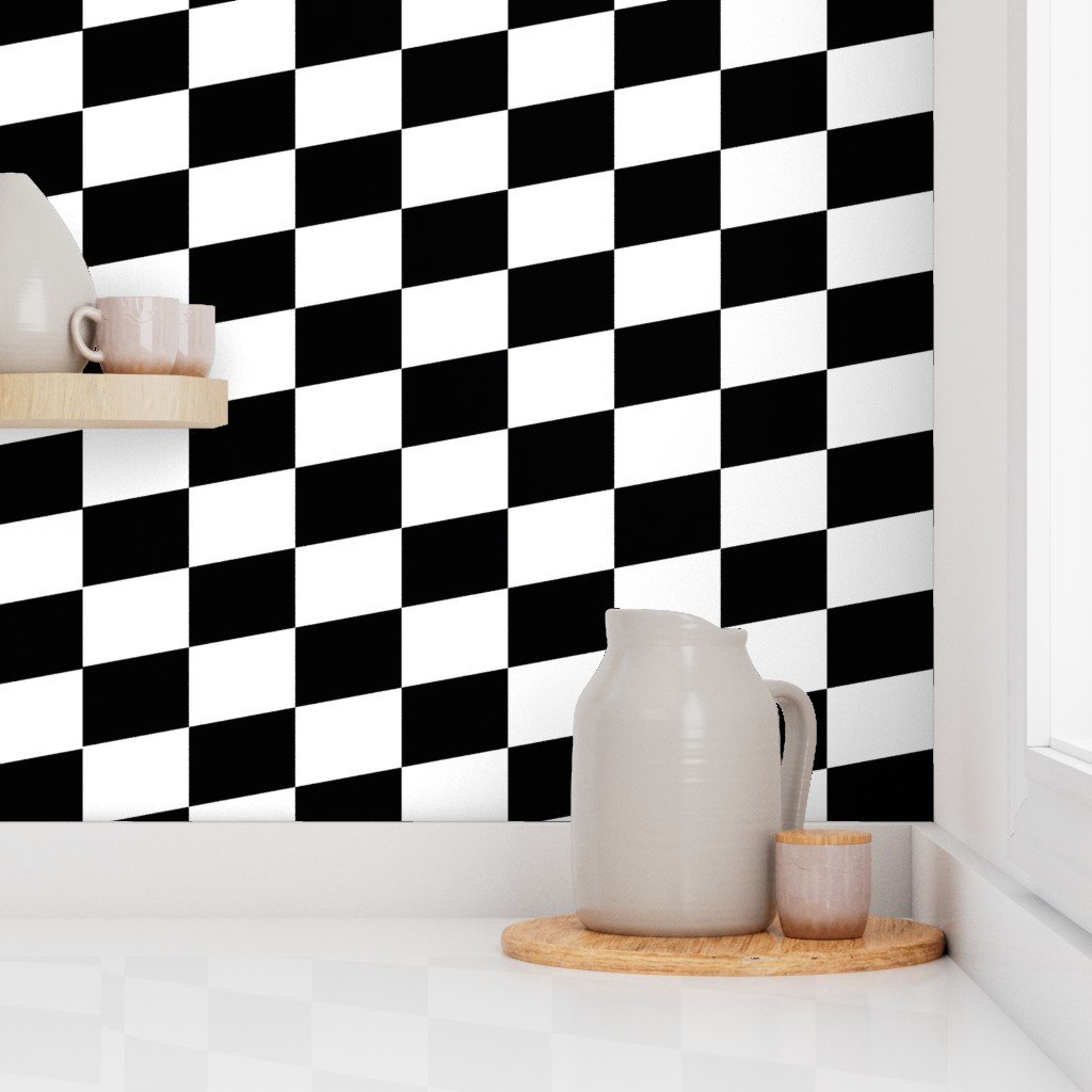Large Black and White Racing Check/Flag Pattern Wallpaper racing check wallpaper