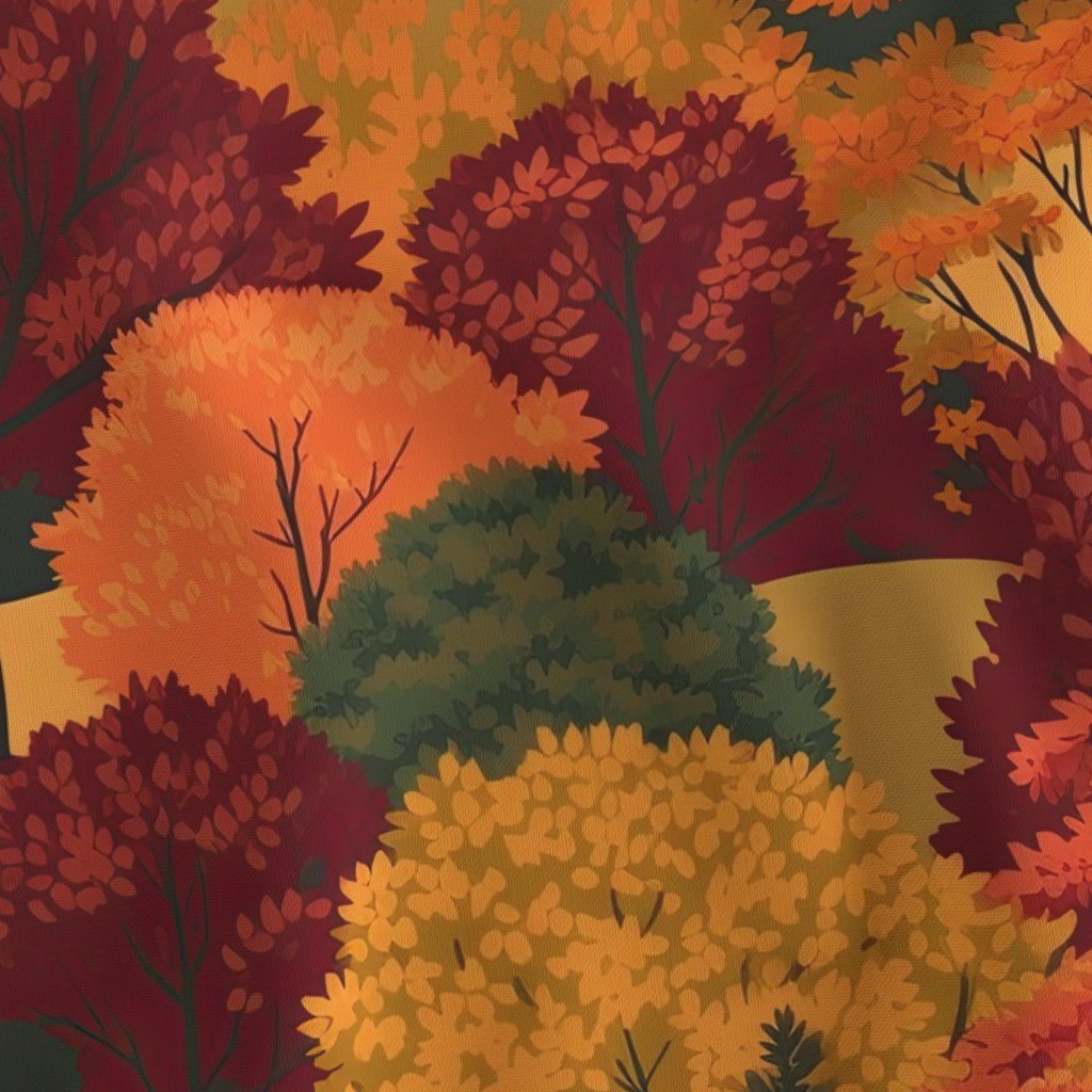 New England Endless Forest Fall Trees Fabric endless forest fabric