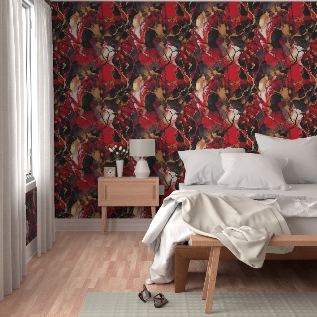 Red Black and Gold Alcohol Ink 3 Wallpaper alcohol ink wallpaper
