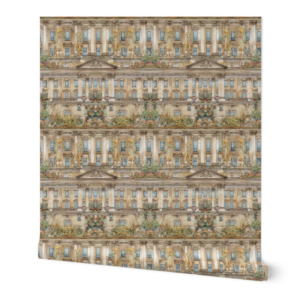 Buckingham Palace Architectural Detail in Windows Columns Pelmets Wallpaper bucks house wallpaper