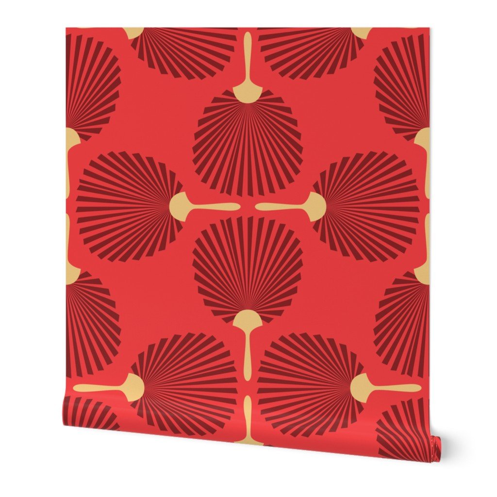 Jumbo Chinese Red Paddle Hand Fan on Lantern Red Wallpaper lantern red wallpaper