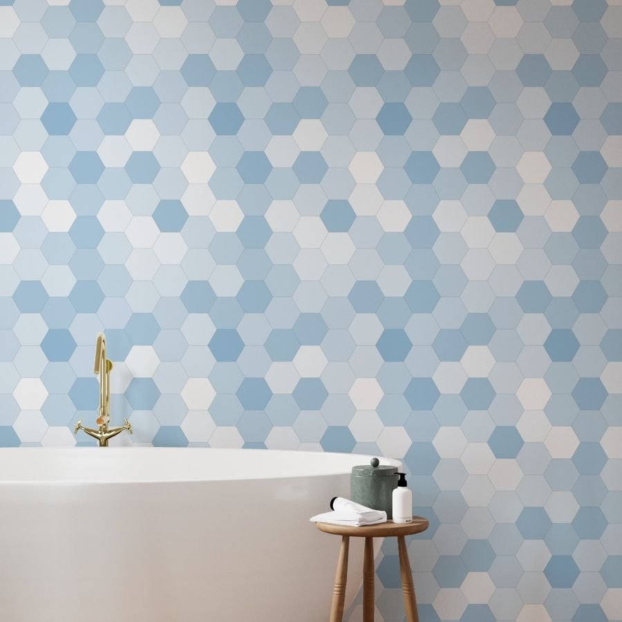 Hexagonal Blue Serenity Honeycomb Pattern Wallpaper hexagonal design wallpaper