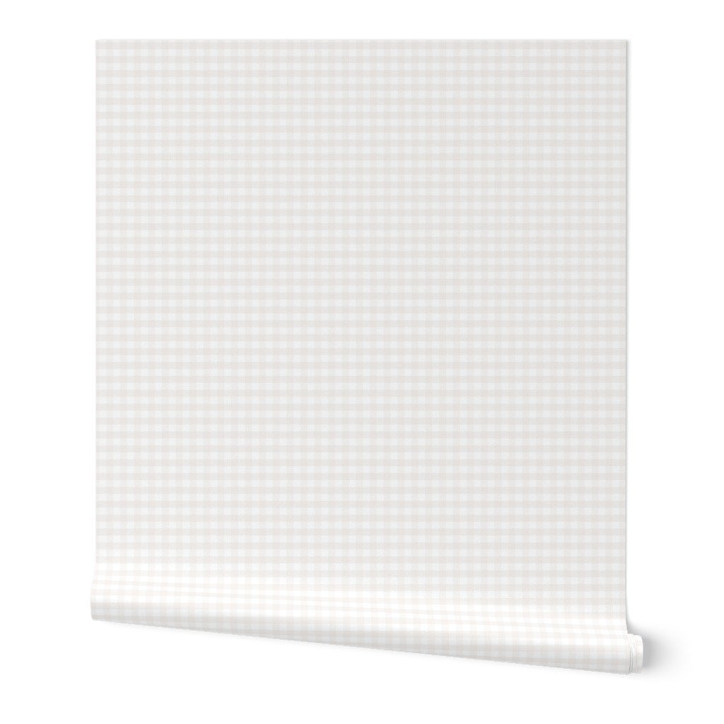Soft Bone White Gentle Light Neutral Gingham Check Plaid Pattern Wallpaper checkered wallpaper