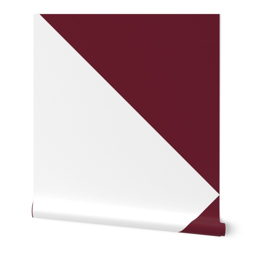 Bold Deep Burgundy and White Oversized Geometric Diamond Wallpaper lifestyle view