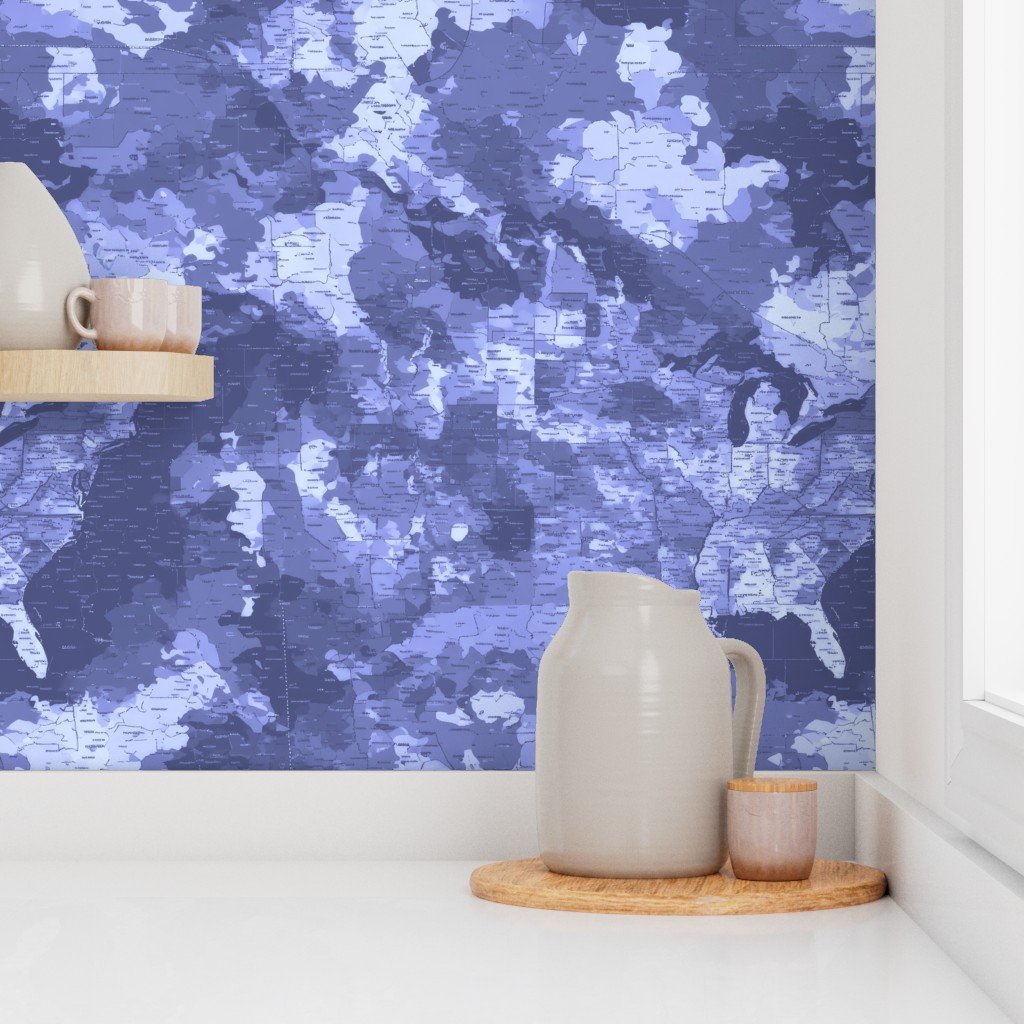 USA State Outline Navy Camouflage Repeat Wallpaper bold wallpaper