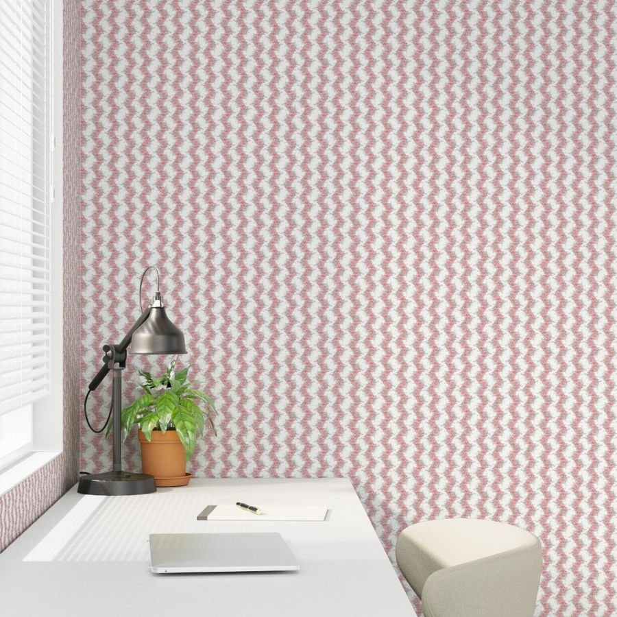 Vintage English Garden Tiny Soft Pink Rose Stripe Pattern on White Wall Wallpaper cottagecore wallpaper