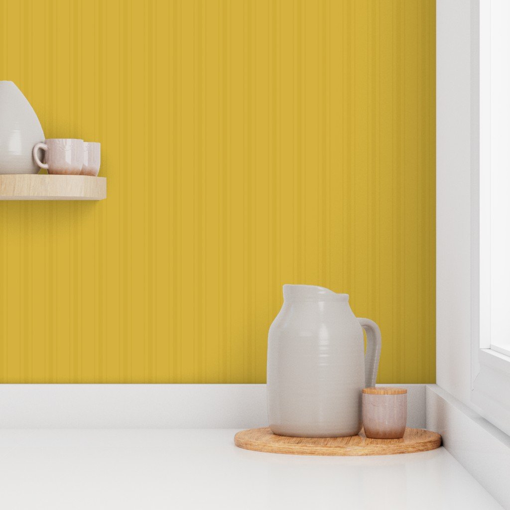 Tonal Gold Yellow Tailored Ticking Stripe Cottage Farmhouse Small Sca Wallpaper yellow stripe wallpaper