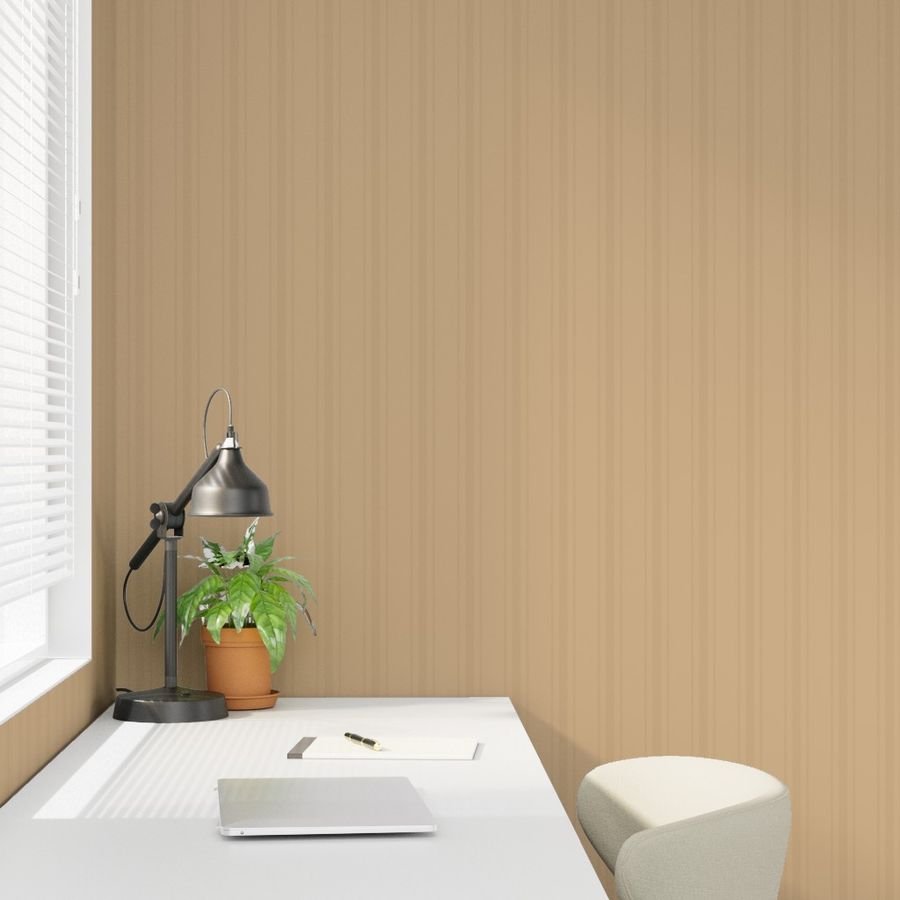 Tonal Sandstone Tailored Ticking Stripe Cottage Farmhouse Wide Strip Wallpaper country style wallpaper