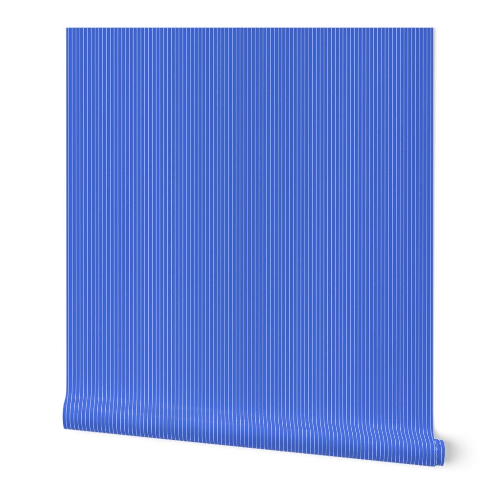 Classic White Pinstripe on Royal Blue Office Stripe Pattern Wallpaper office fabric wallpaper