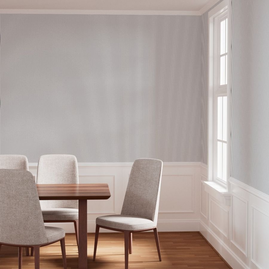 Classic Navy Blue Pinstripe on White Office Stripe Pattern Wallpaper office fabric wallpaper