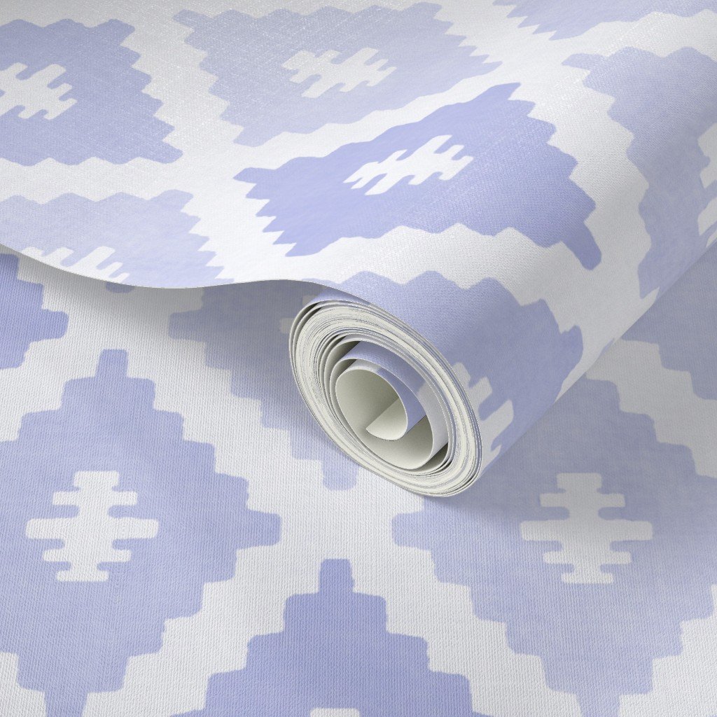 Large Sun Faded Mediterranean Diamond Pattern in Lavender Mist Blue Decor Collection Home Decor Collection faded blue wallpaper
