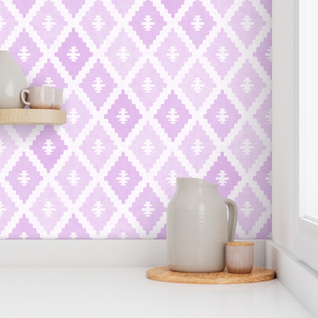Large Sun Faded Mediterranean Diamond Pattern in Petal Orchid Pink Design Collection Design Collection faded pink wallpaper