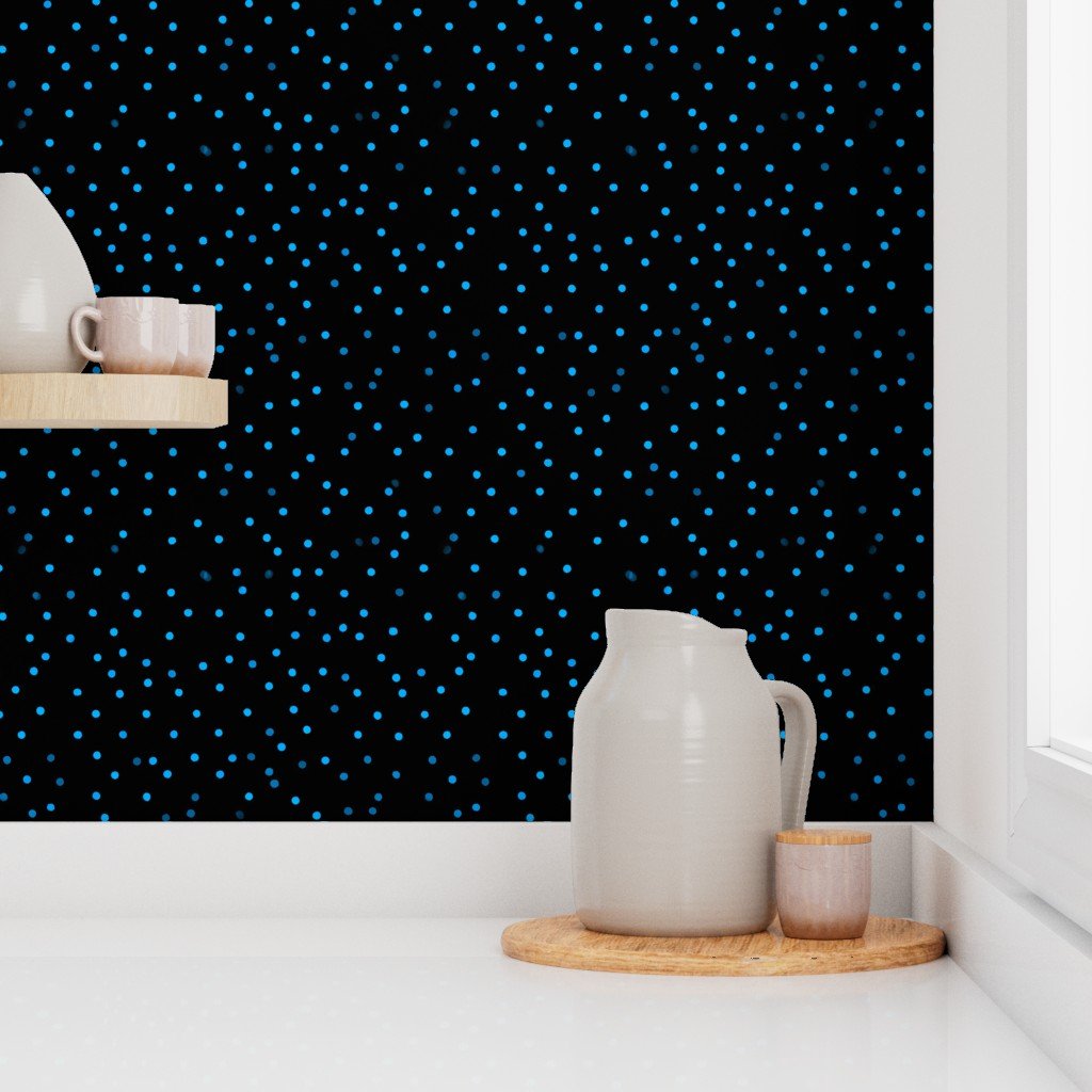Halloween Will O Wisps Blue Black Seamless Pattern Wallpaper glowing lights wallpaper