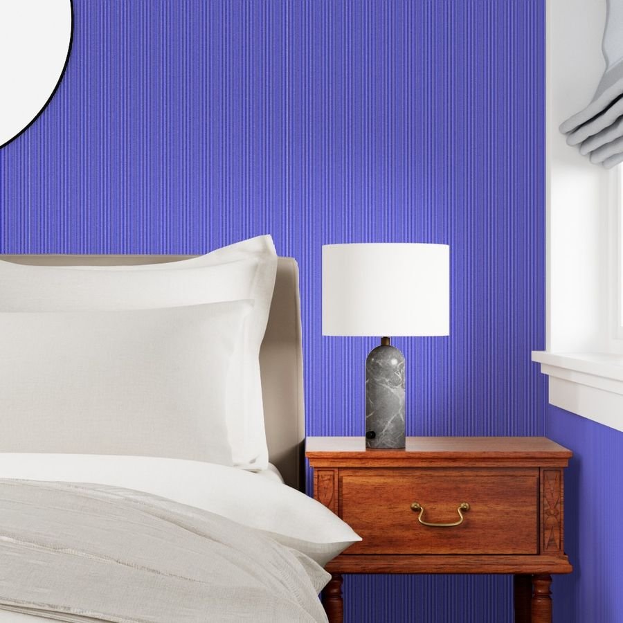 Subtle Cream White and Blue 1 16 Inch Vertical Stripes Home Styling Collection Home Styling Collection cream white wallpaper