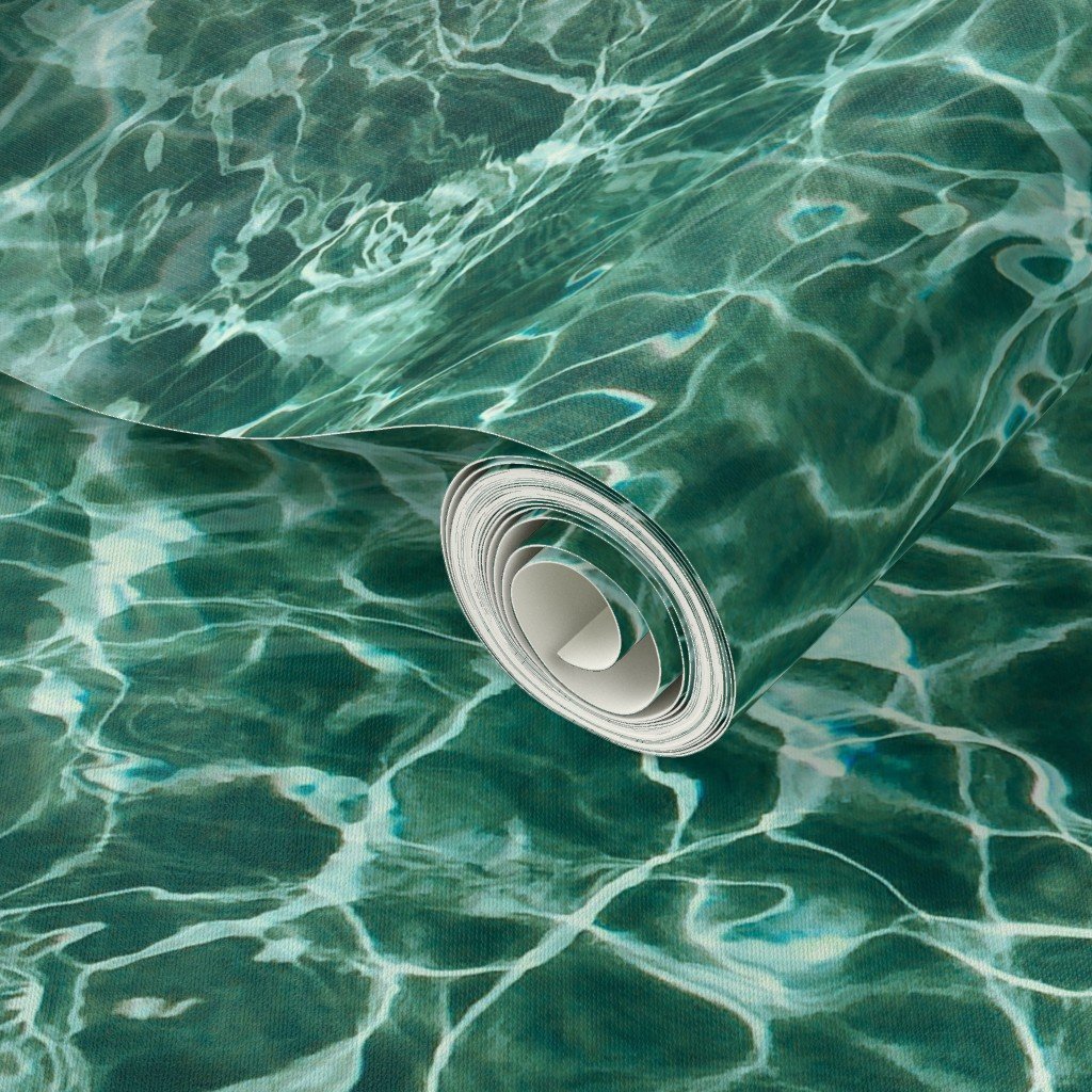 Capri Blue Grotto Sunlit Water Ripples Decor Collection Home Decor Collection aqua blue wallpaper