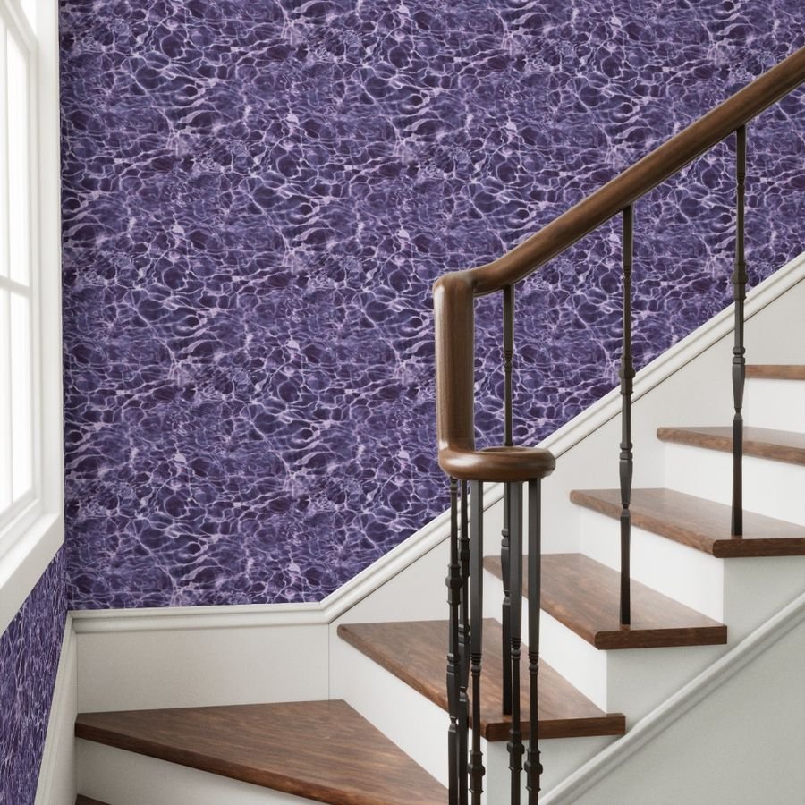 Bermuda Horseshoe Bay Pink Violet Water Ripples Home Decor Collection Interior Collection coastal reflections wallpaper