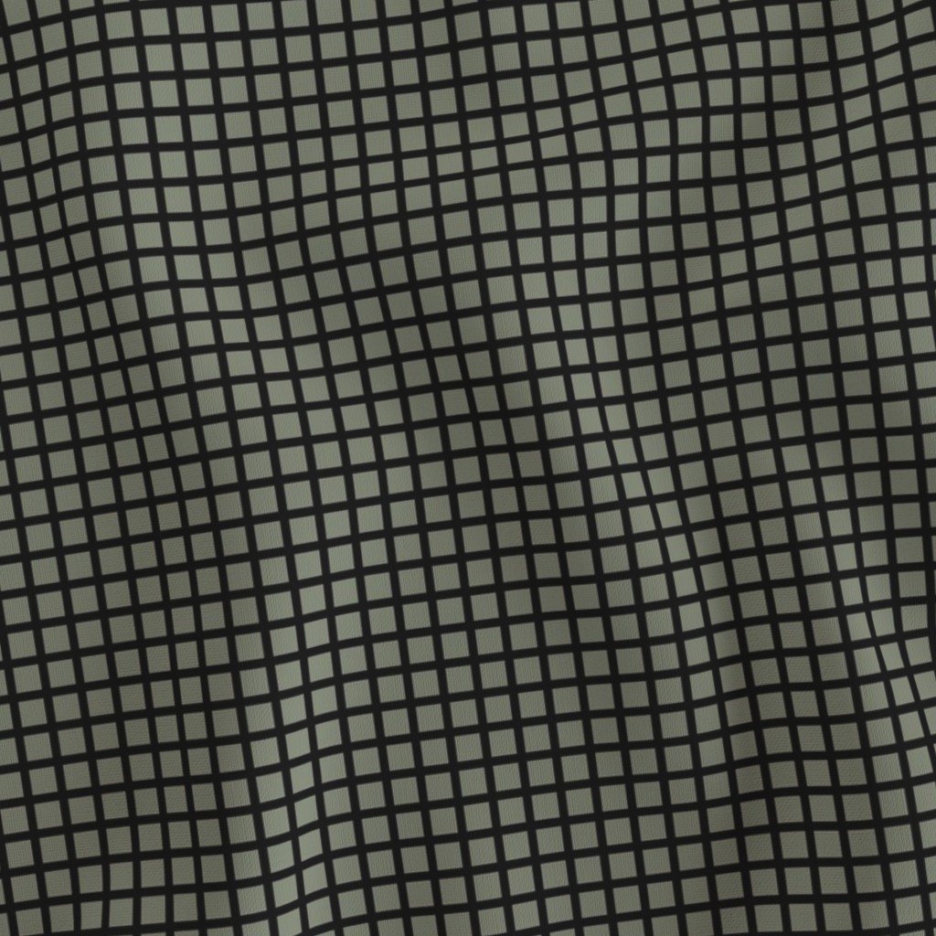 Classic Black and Sage Green 1/2 Inch Grid Fabric sage green grid fabric