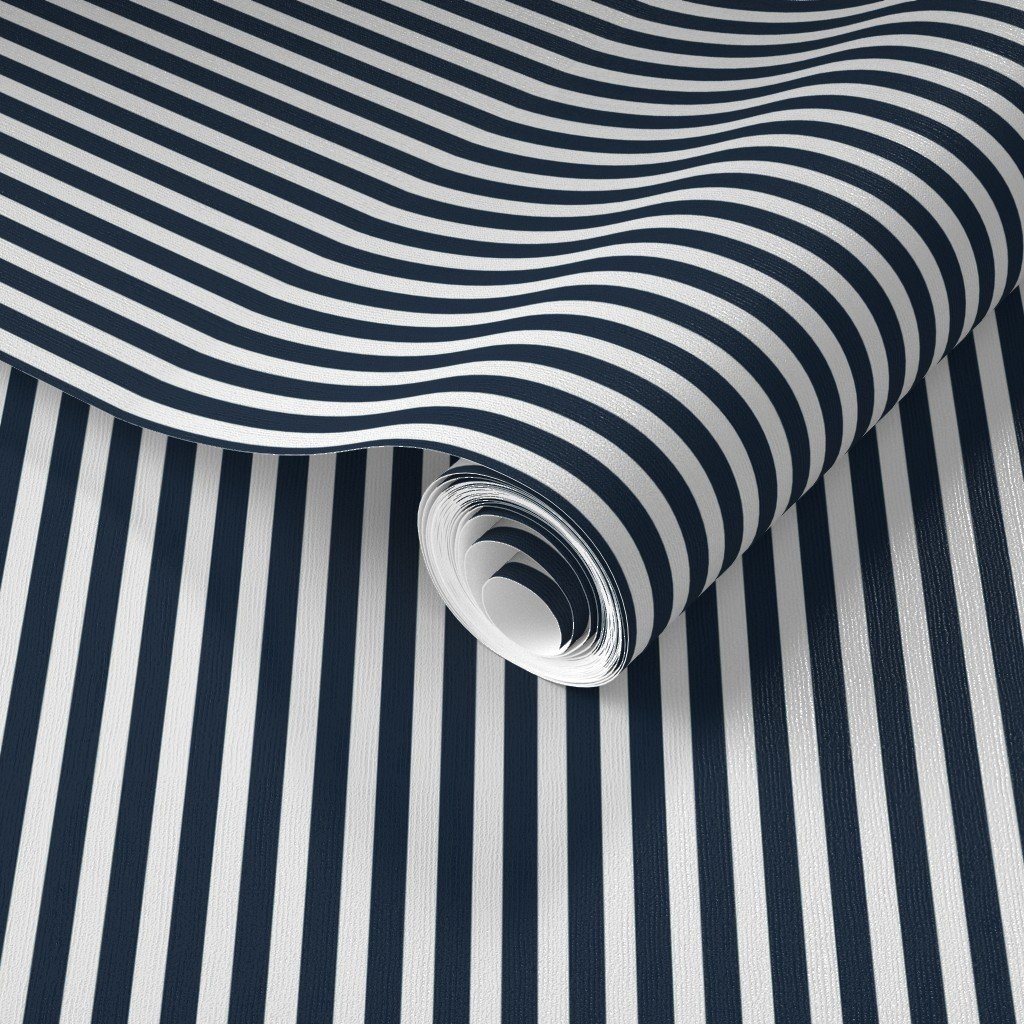 Navy and White Sailor Stripes Wallpaper navy stripe wallpaper