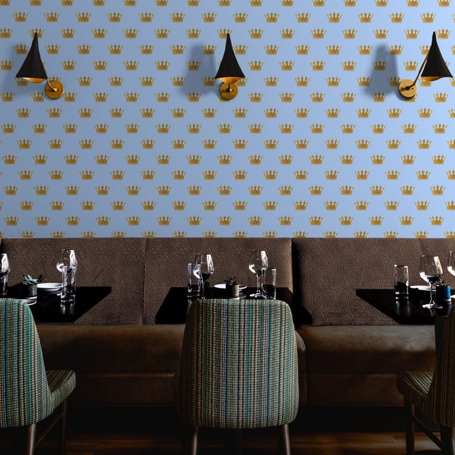 Louis Blue Crown Prince Gold Crowns on Blue Wallpaper prince of england wallpaper