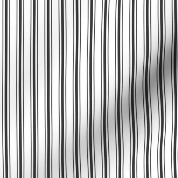 Mattress Ticking Narrow Striped Pattern in Dark Black and White Home Decor Collection Decor Collection bedding stripes fabric design