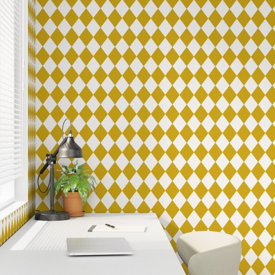 Antique Moss Yellow Modern Diamond Pattern Design Collection Design Collection antique moss wallpaper