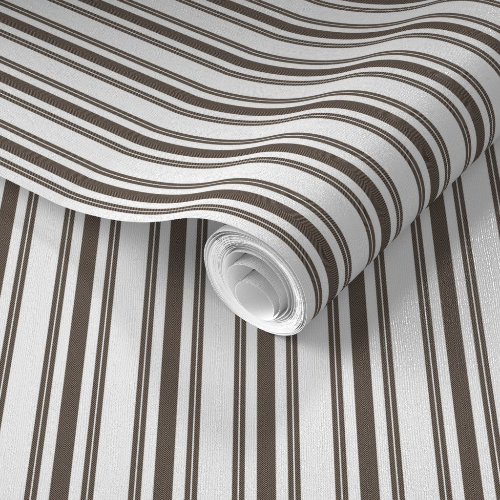 Trendy Large Brown Coco Pastel Brown French Mattress Ticking Double Wallpaper brown and white wallpaper