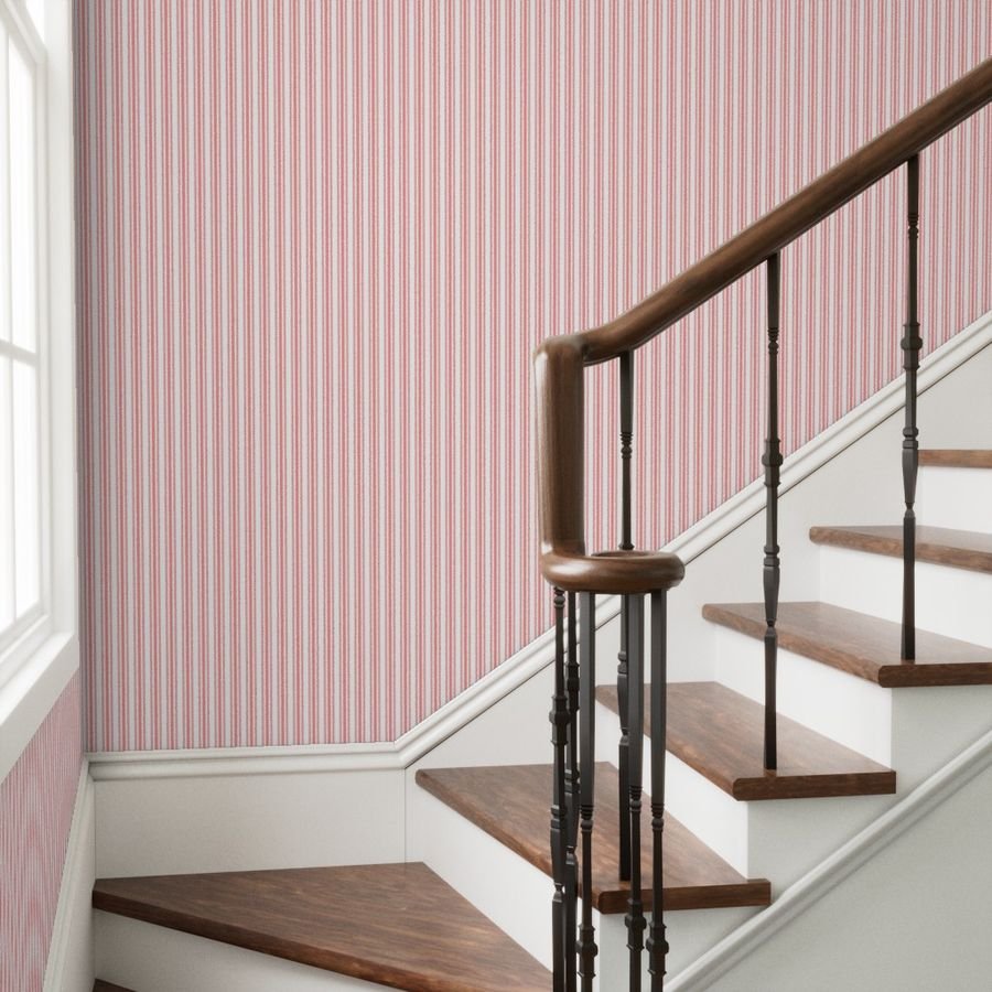 Trendy Large Coral Rose Pastel Coral French Mattress Ticking Double Wallpaper rose ticking wallpaper