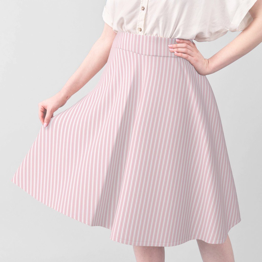 Classic Small Pink Petal French Mattress Ticking Double Stripes Fabric pink ticking fabric